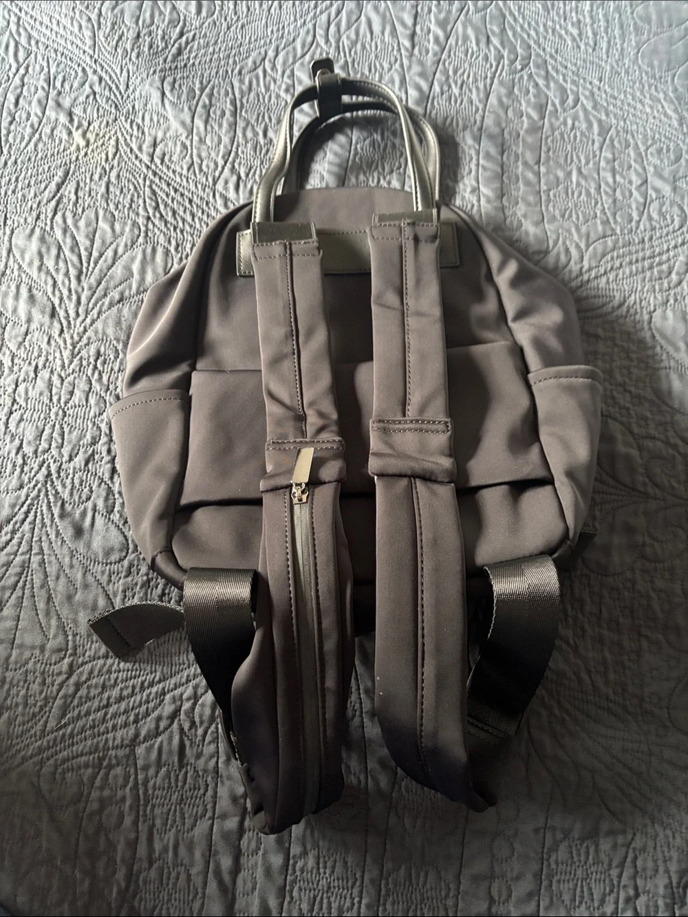 Kenneth Cole Black Nylon Backpack with Metallic Accent